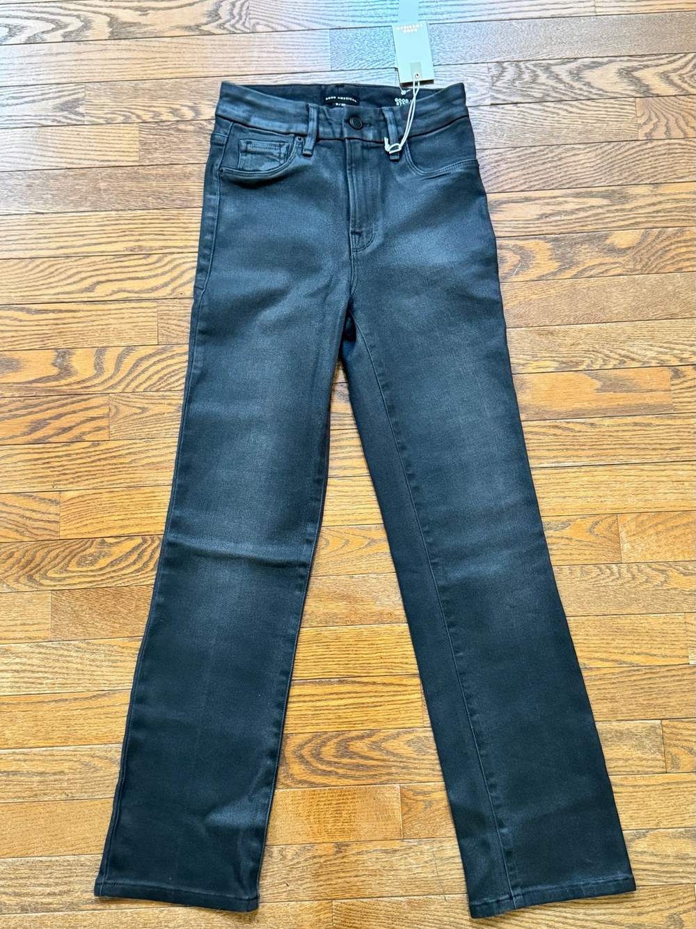 NEW Good American Black Straight-Leg Jeans size 0